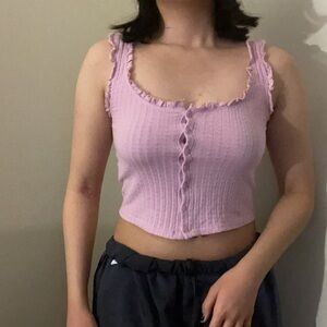 Frilly pink tank